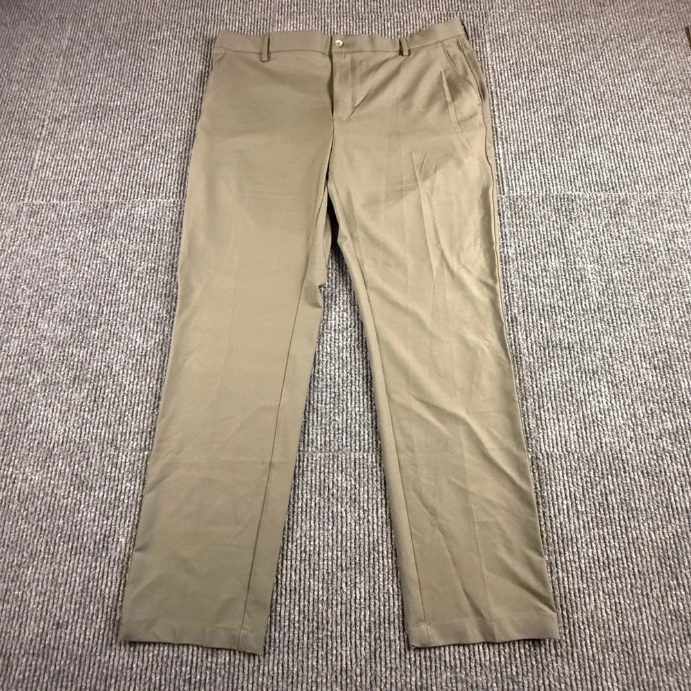 Greg Norman Mens 40x32 Performance Classic Pant Olive Green Stretch TL111869